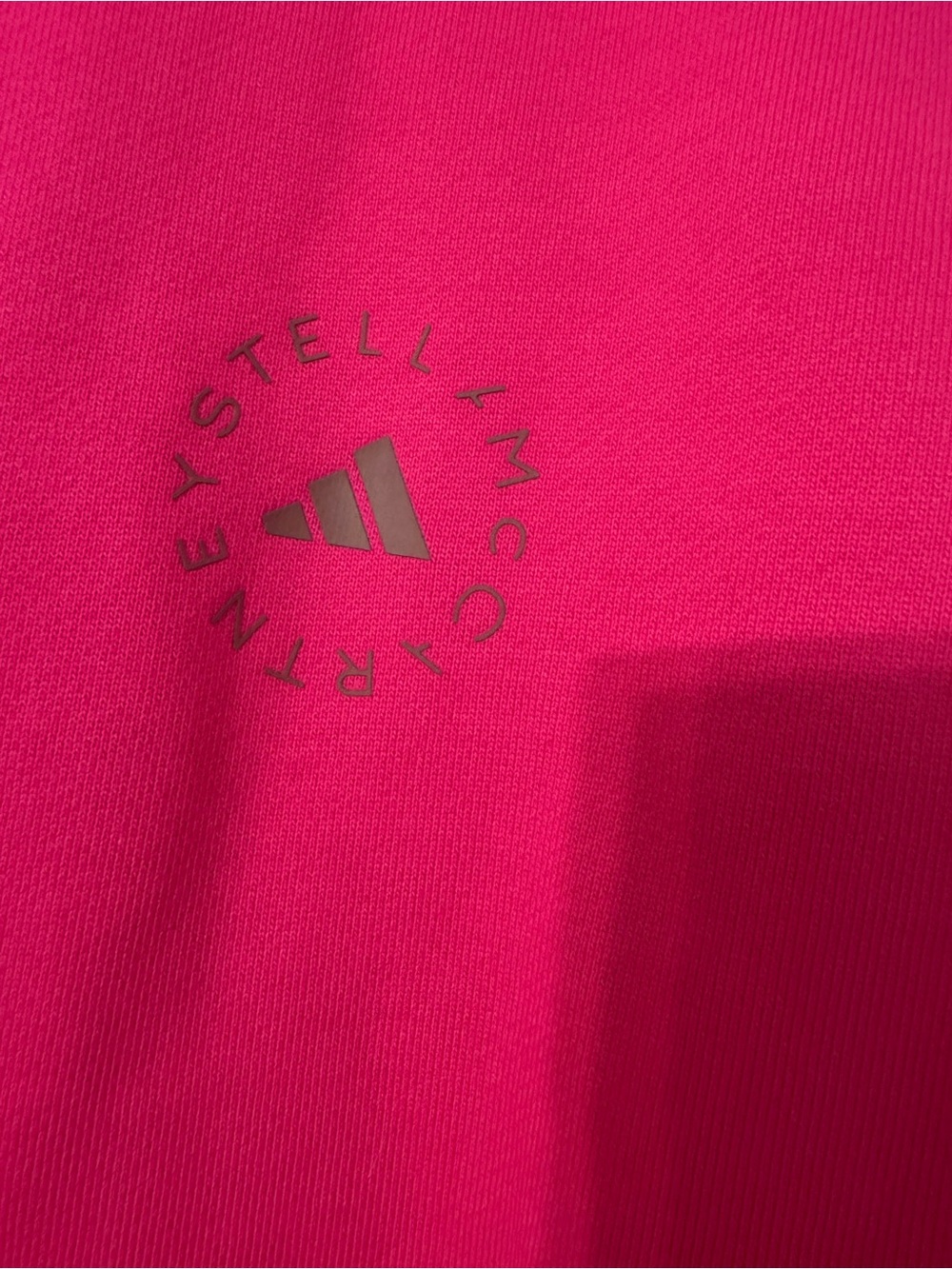 Adidas by Stella McCartney Hot Pink Cropped Zip Hoodie - Picture 3 of 4